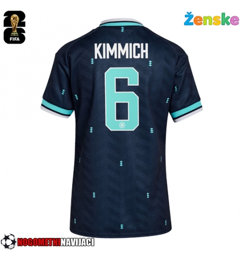 Ženske Nogometnih dresov Nemčija Joshua Kimmich #6 Gostujoči SP 2026 Kratki rokavi Ženske Nogometnih dresov Nemčija Joshua Kimmich #6 Gostujoči SP 2026 Kratki rokavi